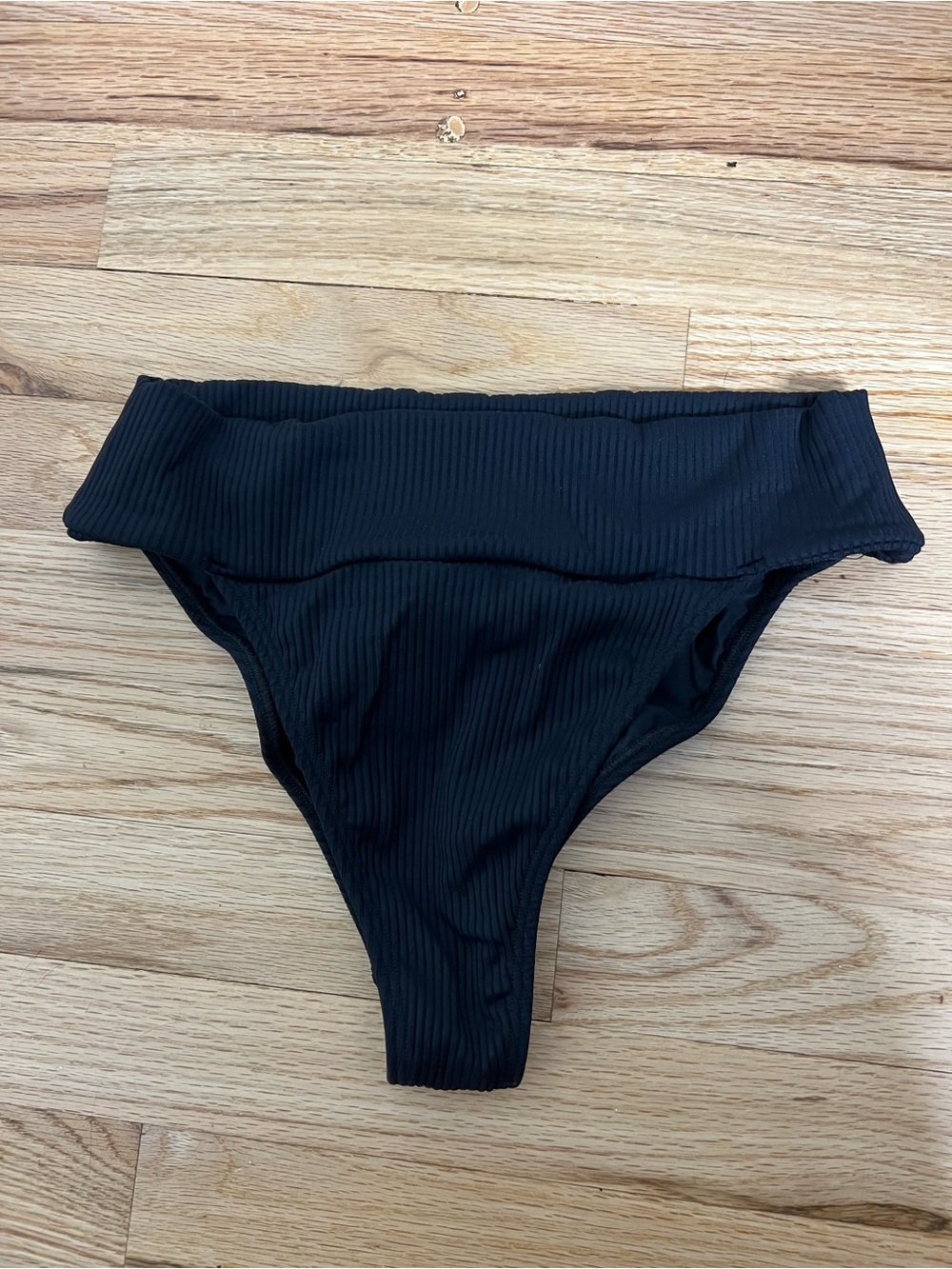 Montce Black Ribbed Swim Bottom with Lining